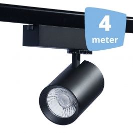 Spots sur rail Led 4 Spots eos noir led  rail 4 metres`32w 3000 lumens Spots